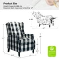 thumbnail image 3 of Fabric Wingback Manual Recliner Set of 2 Traditional Push Back Upholstered Armchair Sofa Home Theater Living Room Black, 3 of 8