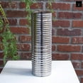thumbnail image 2 of Caldrin Chrome Ribbed Ceramic Vase, 2 of 3
