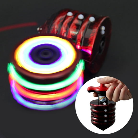 LNKOO Spinning Top with Lights & Music Light Up Peg Tops LED Spin Toys Gyroscope Flashing Spinner Party Favors