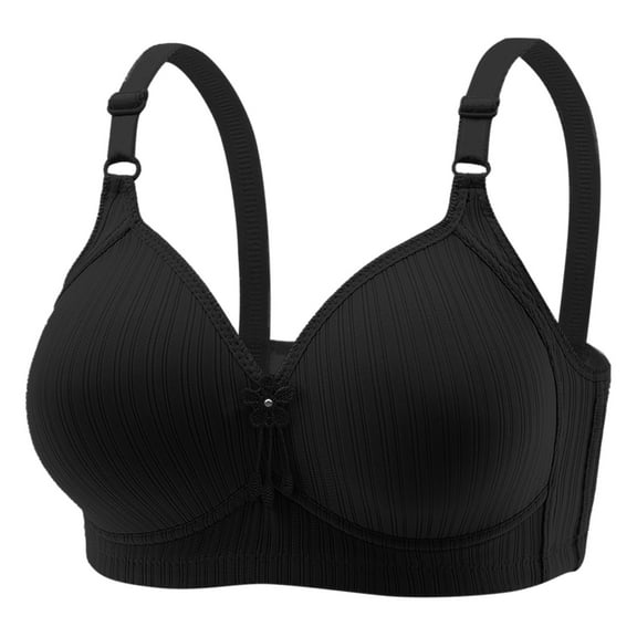 Sopiago Soft Bralettes for Women Bralettes for Women Plus Size Wireless Push up Bra Black,36