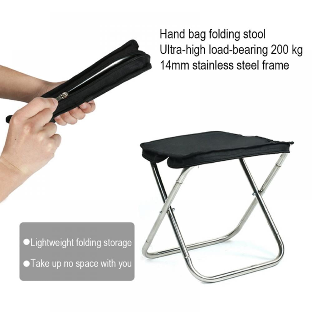 Outdoor Portable Adjustable Folding Stool for Hiking Camping Fishing Max Load 130KG/330lbs Mini Retractable Stool 