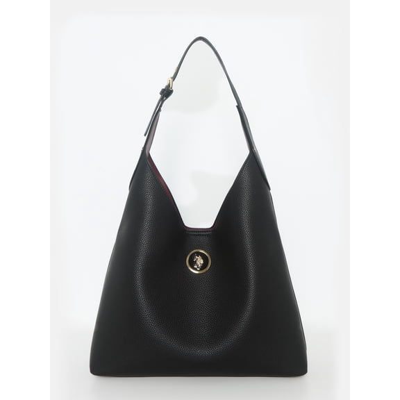 U.S. Polo Assn. Women's Hobo Shoulder Bag, Black