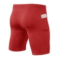 thumbnail image 4 of XDZJLR Mens Gym Shorts Running Spandex Underwear With Pockets Workout Gym Athletic Sports Tight Shorts Mens Athletic Shorts Red M, 4 of 4