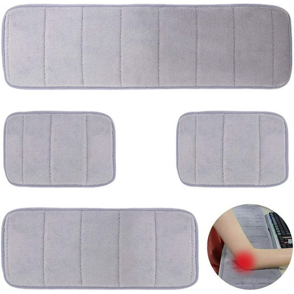 4Pcs Computer Wrist Elbow Pad, FULANDL Different Size Combination Arm Elbow Support Mat Premium Material Keyboard Wrist Rest for Office Table Desktop Laptop Working Gaming- Less Elbow Pain