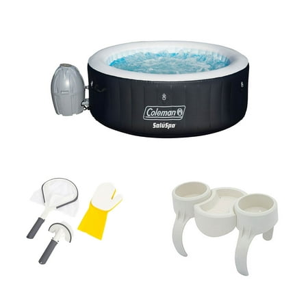 Coleman SaluSpa Inflatable Hot Tub + Bestway Spa Cleaning Set + Drink/Snack (Best Way To Clean Black Appliances)