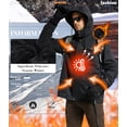thumbnail image 4 of Tyhengta Men's Winter Jacket Cotton Jackets Fleece Lined Thick Work Warm Cargo Coats with Hooded Black XL, 4 of 11