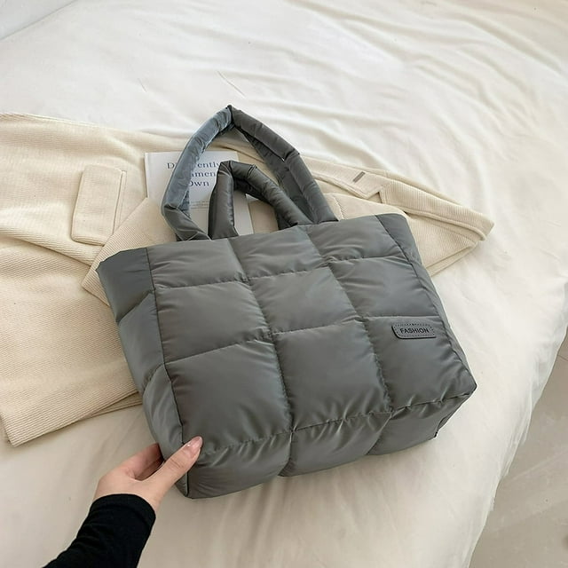 Women Light Shopping Bag Solid Color Large Capacity Soft Ladies Girls Trendy Bag
