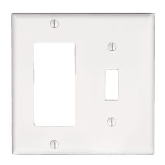 Leviton 005-80405-W 2-Gang White 1-Toggle 1-Decora GFCI Wallplate