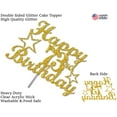 thumbnail image 3 of 73 Birthday Cake Topper Gold Glitter, Party Decoration Ideas, Sturdy Doubled Sided Glitter, Acrylic Stick. Made in USA (73rd), 3 of 4