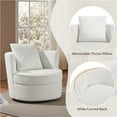 thumbnail image 6 of YYEAN Boucle Swivel Accent Armchair, 360-Degree Swiveling Barrel Living Room Chair,34.5″ W × 32.5″ D × 26.5″ H,White, 6 of 13