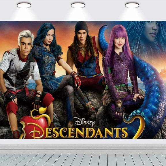 Descendants school Poster Backdrop Banner Party Supplies Birthday Decorations Background for Photography Taspestry