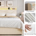 thumbnail image 6 of GUNAITO Full Size Bed Frame with 4 Storage Drawers, Velvet Upholstered LED Bed with USB Ports, Modern Wingback Headboard Bed with Bedside Storage Board, Beige, 6 of 7
