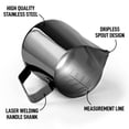 thumbnail image 4 of Vaso espumador de leche Zulay, 350 ml, 600 ml, 950 ml, acero inoxidable, negro, 4 of 7