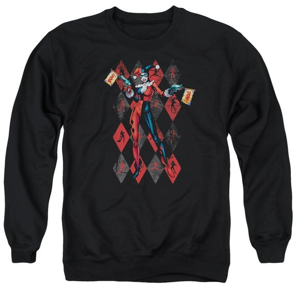 Batman Pow Pow Adult Crewneck Sweatshirt Black