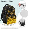 thumbnail image 6 of POLERO 17 Inches Backpack for Boys, Polyester Smooth Zipper Lightweight School Backpack, Butterfly Sunflower Pattern, 6 of 6