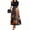 Black, variant on WTOBBY Women's Fashion Casual Belted Short Sleeve Round Neck Halloween Print Elegant Dress with Waist Tie and Vintage Pattern,Black L