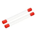 thumbnail image 1 of Unique Bargains Clear Rigid Tube Round Plastic Tubing with Red Rubber Cap, 305mm/ 12 Inch Length, 15mmx16mm/0.6'x0.63', 2 Set, 1 of 7