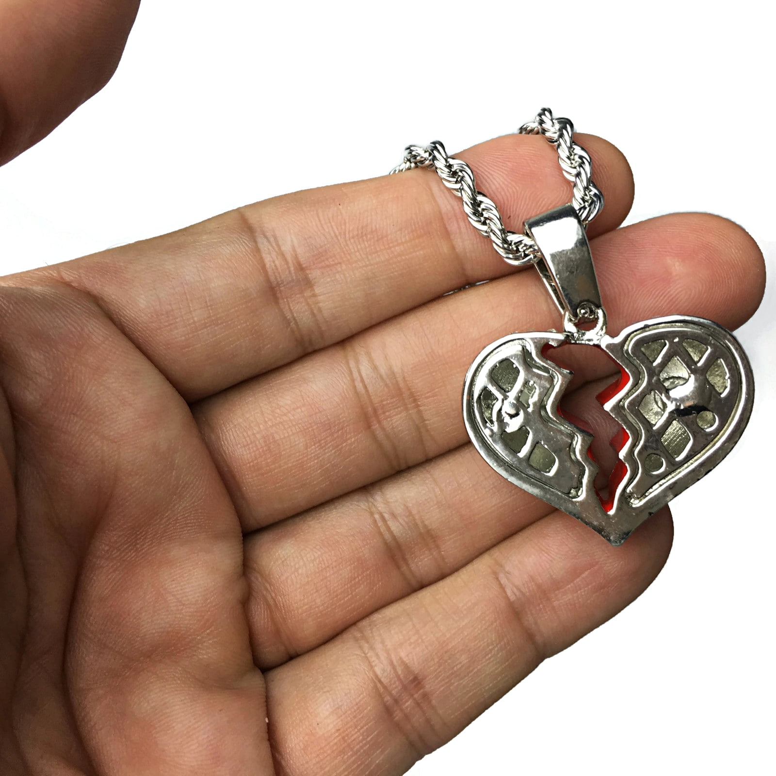Amazon.com: Silver Stitch Heart Necklace Broken Eternal Love Gift Pendant :  Clothing, Shoes & Jewelry