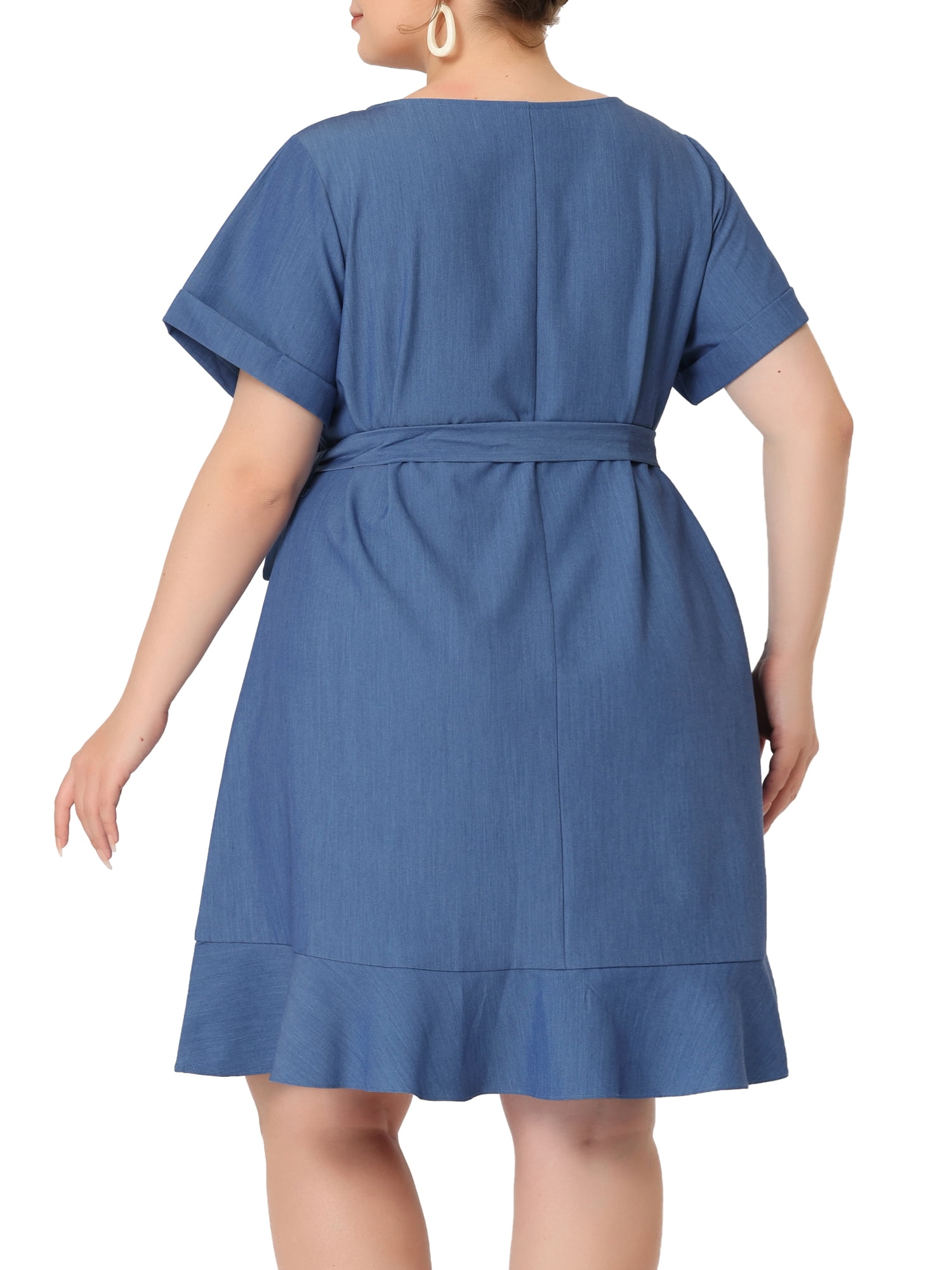 Shein Blue Jean Dress For Plus Size Agnes Orinda Women's Plus Size