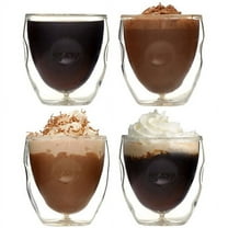 Moderna Artisan Series Double Wall 2 oz Beverage & Espresso Shot Glasses - Set of 4 Drinking Glasses
