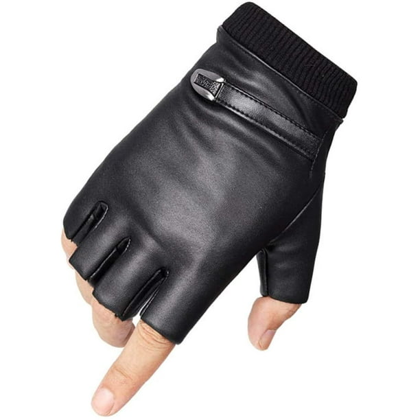 Driving Fishing Glove Men Fingerless Leather Gloves Thin Half Finger Glove  for Ice Fishing Running Hiking Jogging Cycling 