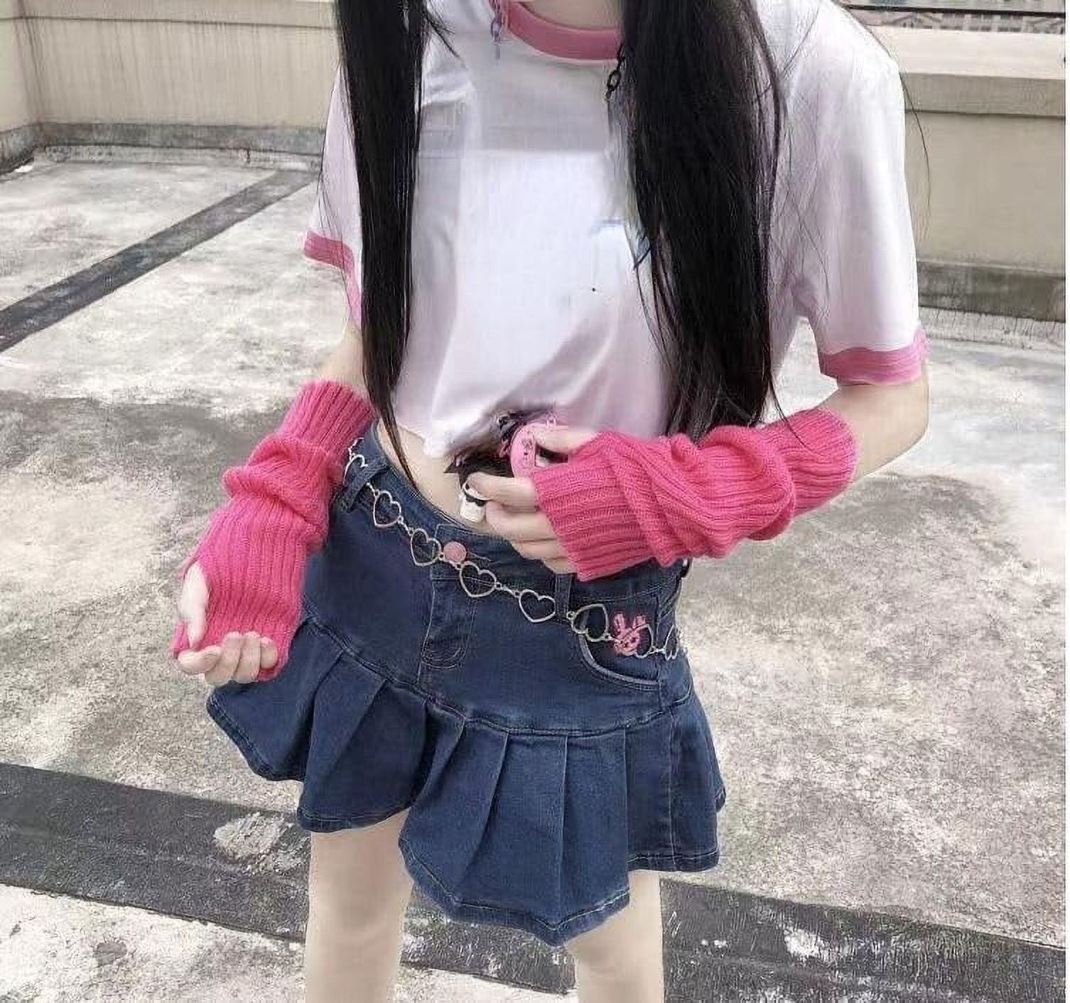 Kukuzhu Arm Warmers Y2K Kawaii Lolita Long Arm Sleeve
