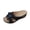 Black, variant on Black Womens Open Toe Wedge Heel Slides With Flower Embellishment And Cushioned Insole For Summer