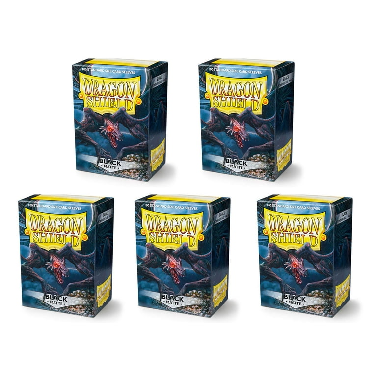 5 Packs Dragon Shield Matte Black Standard Size 100 ct Card Sleeves Value  Bundle! - Walmart.com