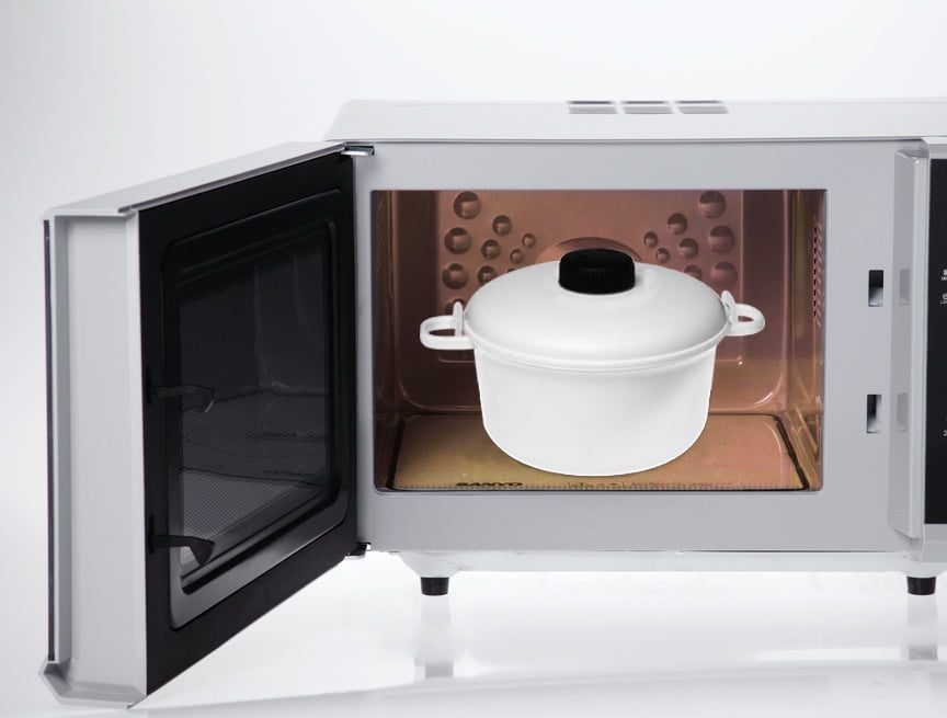 Bene Casa - 2.6 Qt. Microwave Pressure Cooker - Non-stick Surface and Locking Lid - Cooks Up to 12 Cups of Cooked Rice (6 Cups Uncooked)