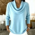 thumbnail image 4 of UQJfacai Cowl Neck Sweater for Women Knit Winter Clothes Casual Loose Sweaters Fall Fashion Long Sleeve Trendy Tunic Pullover Tops, 4 of 9