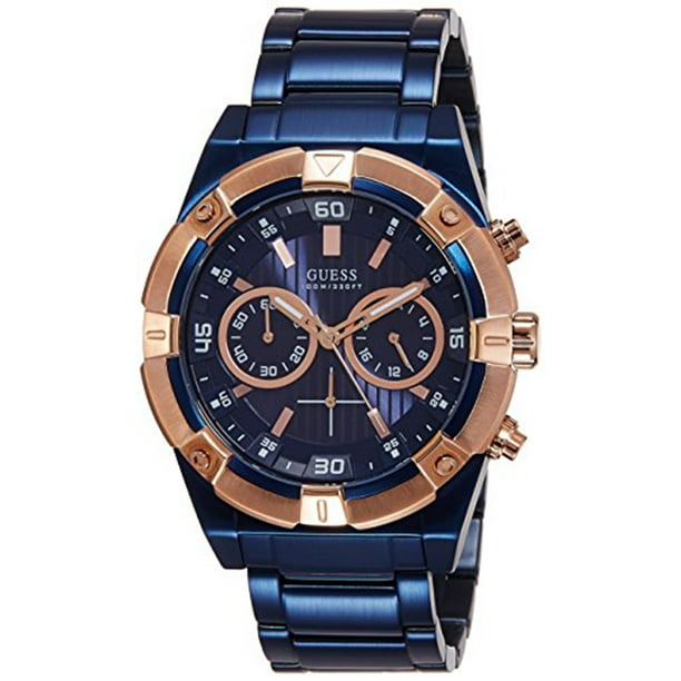 dyb Valg Hr Guess Men's Chronograph Stainless Steel Blue Dial Watch W0377G4 -  Walmart.com