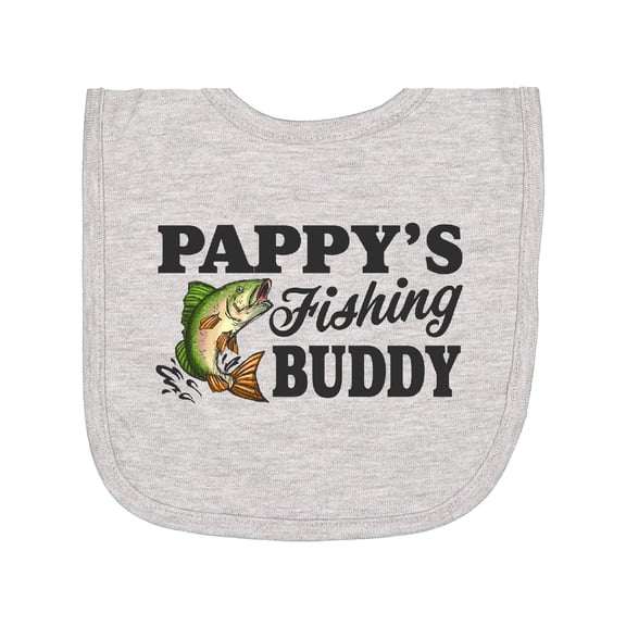 Inktastic Pappy's Fishing Buddy Newborn Bib