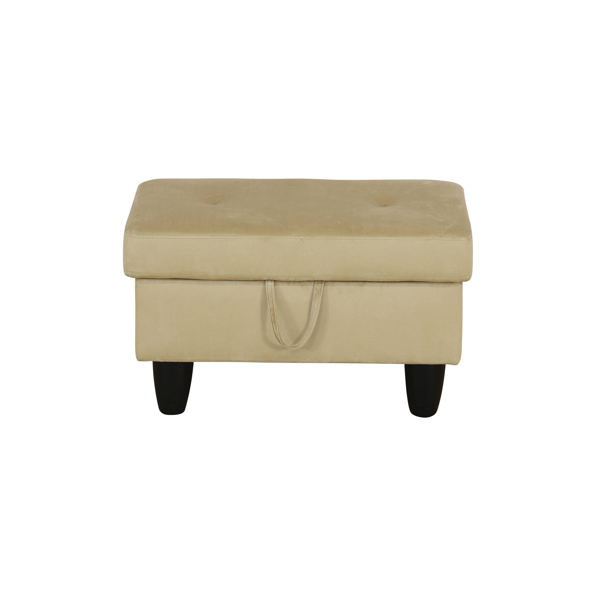 Aukfa 29" Storage Ottoman Bench with Lift Top for Home Office, Flannel, Beige
