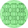 thumbnail image 1 of Ahgly Company Indoor Round Oriental Emerald Green Traditional Area Rugs, 3' Round, 1 of 4