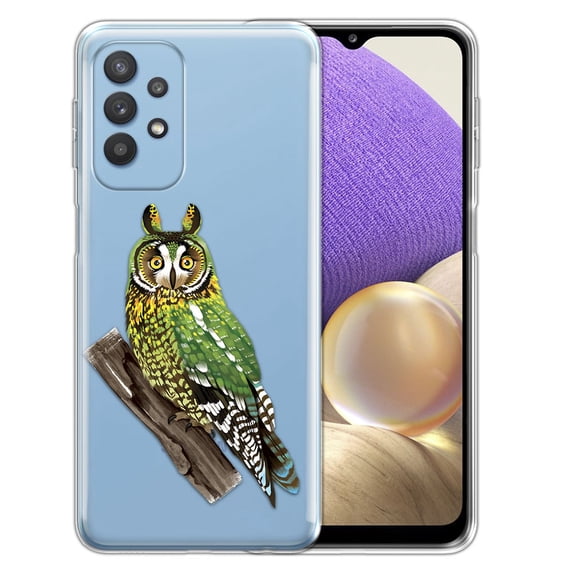 WIRESTER Transparent Soft Gel TPU Clear Case Slim Protective Cover for Samsung Galaxy A33 5G 6.4" 2022, Long Eared Owl