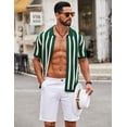 thumbnail image 2 of COOFANDY Men's Knit Shirts Short Sleeve Button Down Polo Shirt Striped Casual Summer Beach Shirts, 2 of 6