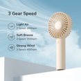 thumbnail image 5 of JISULIFE Handheld Fan, Portrable Mini Fan with 3 Speed, USB Rechargeable Personal Fan Battery Operated for Outdoor, Office, Travel -Brown, 5 of 9