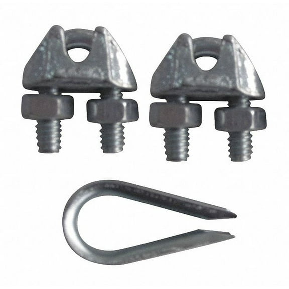 Dayton Wire Rope Clip and Thimble Kit,1-4 In 1DKK6 1DKK6 ZO-G0775634