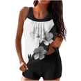 thumbnail image 2 of Bikinis Ensembles pour Femmes, Mode Dames Multicolore Rétro Imprimé Fleur Feuille Maillot de Bain Deux Pièces, 2 of 6