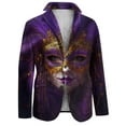 thumbnail image 6 of 2026 Domzest Mardi Gras Blazer Men Carnival Graphic Button Suit Jacket Loose Fit Holiday Party Corduroy Blazer Autumn Fashion Warm Jackets Pink L, 6 of 6