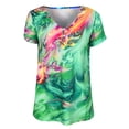 thumbnail image 3 of LilyLLL Womens Tie Dye Color Short Sleeve V Neck T Shirt Blouse Tops S-3XL, 3 of 5
