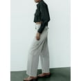 thumbnail image 3 of Arvbitana Women's Solid Color Crop Shirt Long Sleeve Turn-down Collar Button Show Navel T-shirt with Pockets Ladies Slim Fit Tops for Streetwear, 3 of 8