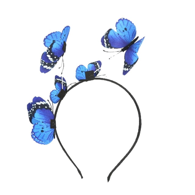 Diadema de mariposa Zulema estilo boho azul 16 x 20 x 2 cm