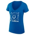 thumbnail image 2 of Women's G-III 4Her by Carl Banks  Royal Indianapolis Colts Super-Slim Fit Lightweight Collage Team V-Neck T-Shirt, 2 of 3