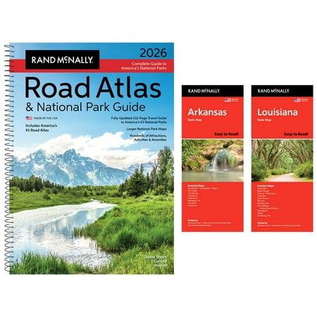 Rand McNally 2026 Road Atlas & National Park Guide with Arkansas & Louisiana State Maps