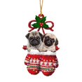 thumbnail image 1 of TIELUTT Sleeping Dog Christmas Hat Car Accessories Christmas Tree Charms Lighted Bows outside Car Partition Acrylic String Beads for Decorations Car Decorating Christmas Wire Glass Vase, 1 of 3