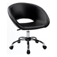 thumbnail image 1 of Pemberly Row Chaise de Bureau en Polyuréthane avec Base Chromée, Noire, 1 of 4