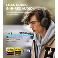 thumbnail image 4 of Restored Edifier W820NB Plus Hybrid Active Noise Cancelling Headphones - LDAC Codec - Hi-Res Audio Wireless & Wired - Fast Charge - 49H Playtime - Over Ear Bluetooth V5.2 Headphones- Black (Refurbished), 4 of 9