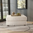 thumbnail image 5 of Roundhill Furniture Belvoir 3-Piece Living Room Set, Sofa Cuddle Chaise and Ottoman, Beige Champagne, 5 of 15