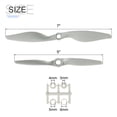 thumbnail image 2 of Uxcell 7x5" Hélice Hélices RC de 2 Palas Grises con Anillos Adaptadores para Avión Eléctrico, Paquete de 4, 2 of 7